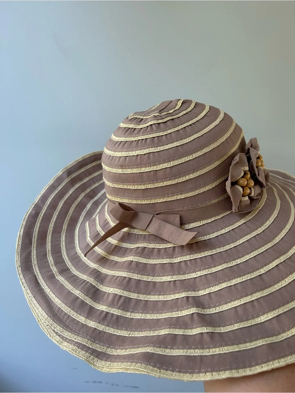J Callanan floppy packable woven cotton and paper sun beach hat
